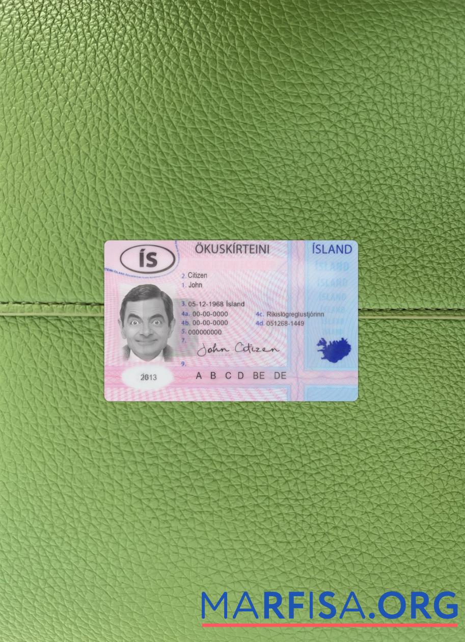Printable Iceland driving license 2013 present photolook real example